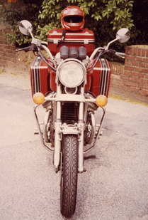 Motorrad, rotmetallic